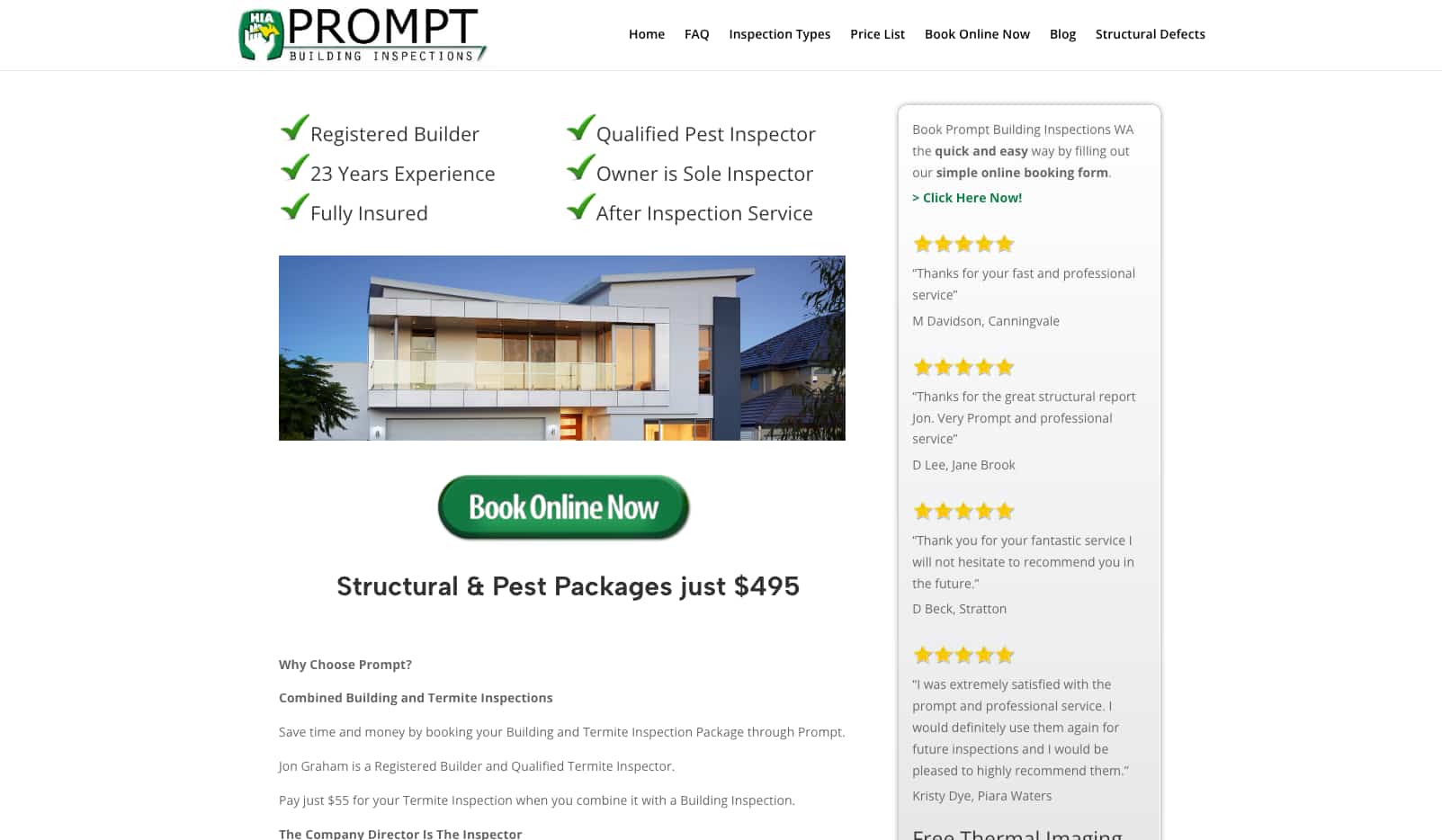 Prompt Building Inspections Perth WA